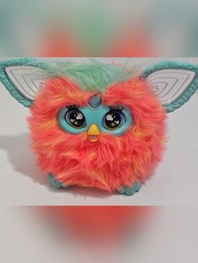 Furby Coral Orange Turquoise Interactive Plush Toy 2023 Hasbro